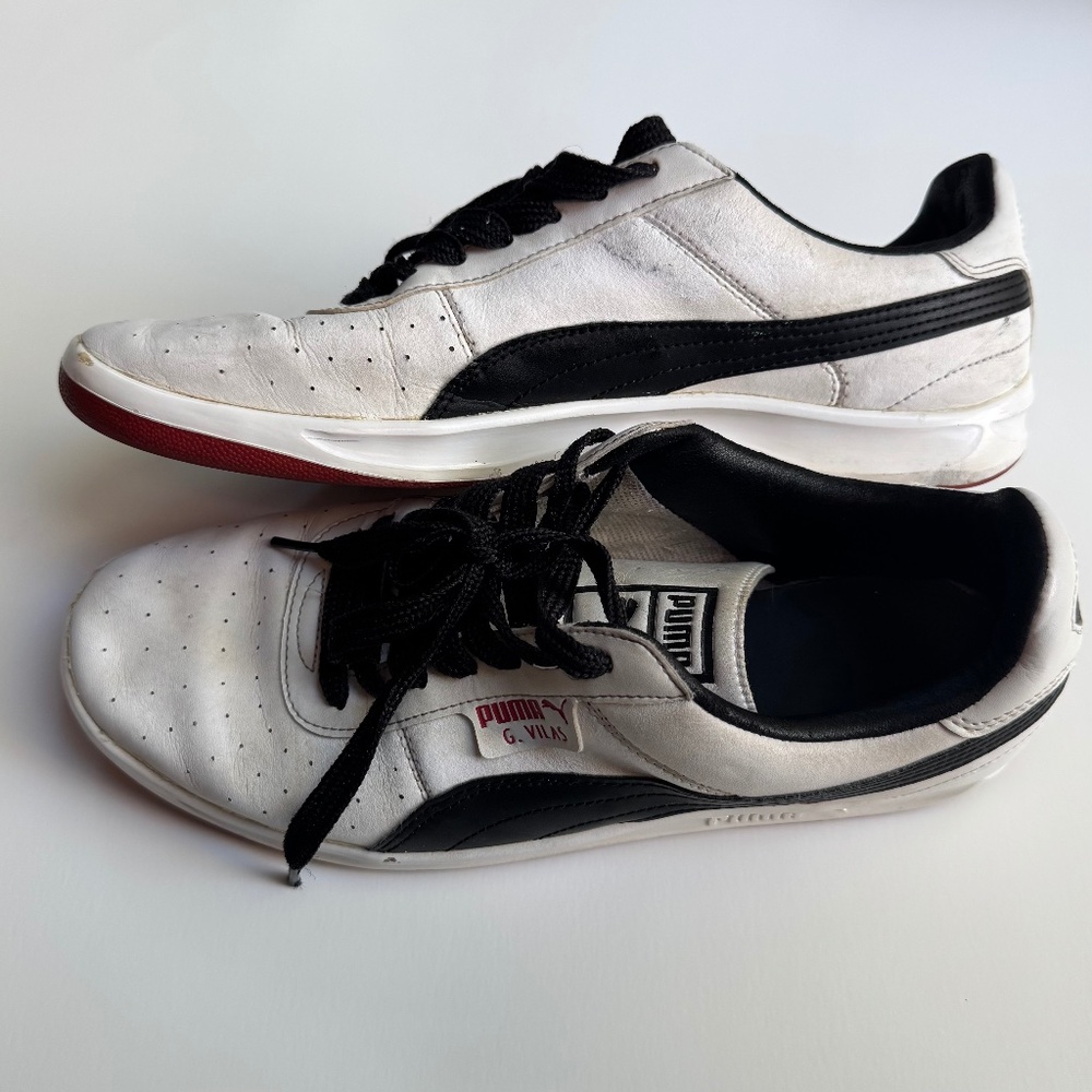 Puma G. Villa Mens Black and White Sneakers